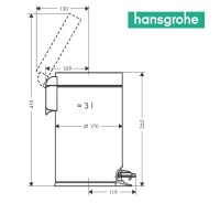 MEDIDAS PAPELERA BAÑO A PEDAL ADDSTORIS HANSGROHE